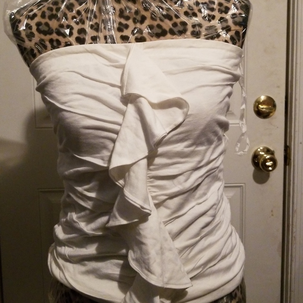 Ralph lauren strapless ruffle shirt